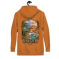 Iranian Cheetah unisex hoodie with Iranian cheetah in a desert canyon design