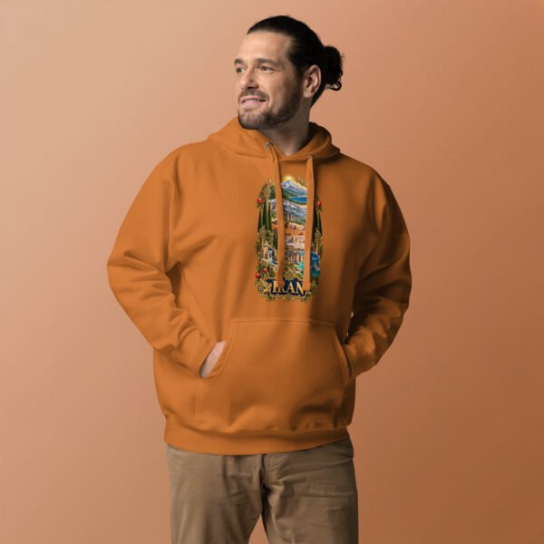 Tomb of Cyrus Iran unisex hoodie with panorama of Iran’s mountains, lakes, deserts and sea design