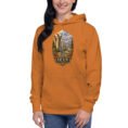 Persian Garden Iran unisex hoodie with ancient Persian columns before snowy mountains design