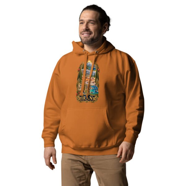 Tomb of Cyrus Iran unisex hoodie with panorama of Iran’s mountains, lakes, deserts and sea design