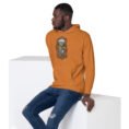 Simurgh Iran unisex hoodie with mountain valley with a stream, cypress trees and pomegranates design