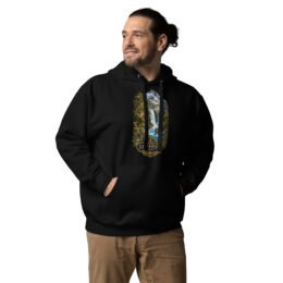 Black Lorestan unisex hoodie with Falak-ol-Aflak Castle in Khorramabad design, front view