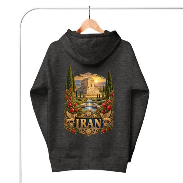 Tomb of Cyrus Iran unisex hoodie with panorama of Iran’s mountains, lakes, deserts and sea design