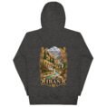 Persian Garden Iran unisex hoodie with ancient Persian columns before snowy mountains design