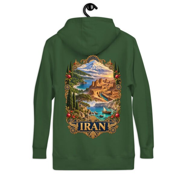 Iranian Cheetah unisex hoodie with Iranian cheetah in a desert canyon design