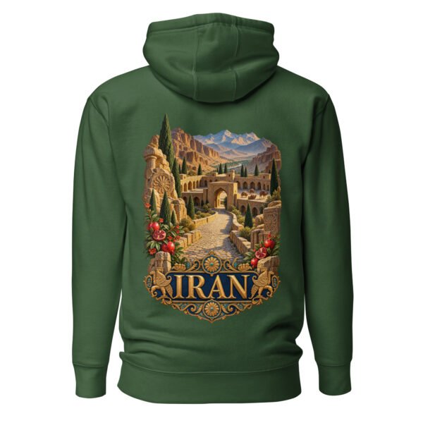 Silk Road Iran unisex hoodie with Iranian horse in the mountains design