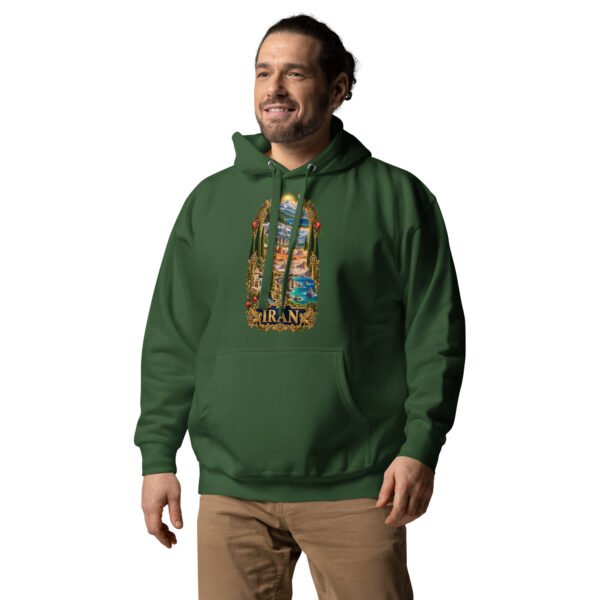 Tomb of Cyrus Iran unisex hoodie with panorama of Iran’s mountains, lakes, deserts and sea design