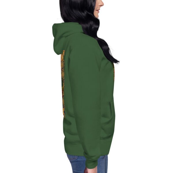 Persian Garden Iran unisex hoodie with ancient Persian columns before snowy mountains design