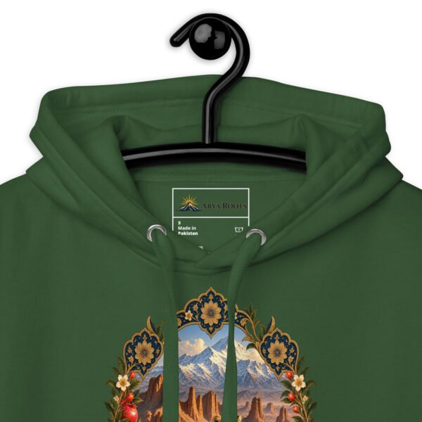 Iranian Cheetah unisex hoodie with Iranian cheetah in a desert canyon design