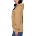 Khaki Persian Garden Iran unisex hoodie with ancient Persian columns before snowy mountains design