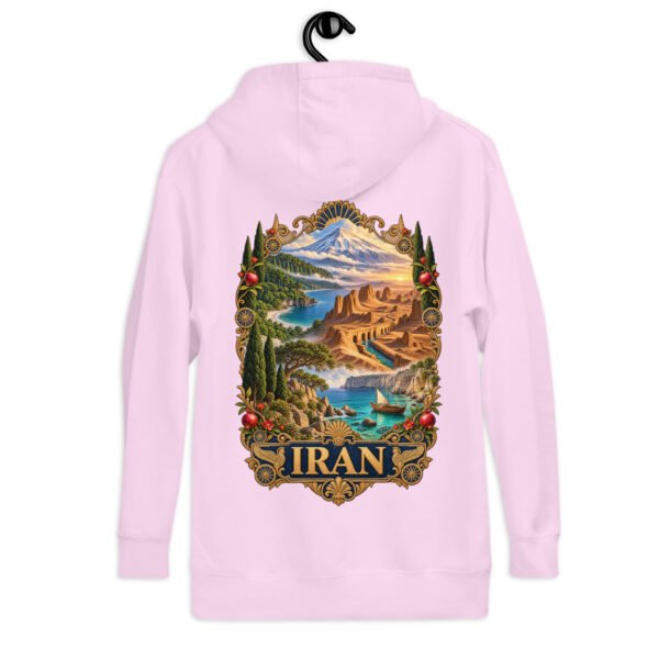 Iranian Cheetah unisex hoodie with Iranian cheetah in a desert canyon design