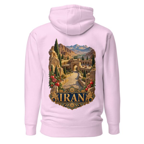 Silk Road Iran unisex hoodie with Iranian horse in the mountains design