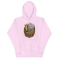 Persian Garden Iran unisex hoodie with ancient Persian columns before snowy mountains design