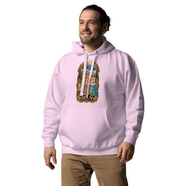 Tomb of Cyrus Iran unisex hoodie with panorama of Iran’s mountains, lakes, deserts and sea design