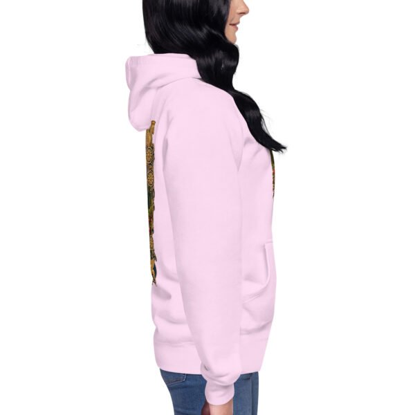 Persian Garden Iran unisex hoodie with ancient Persian columns before snowy mountains design