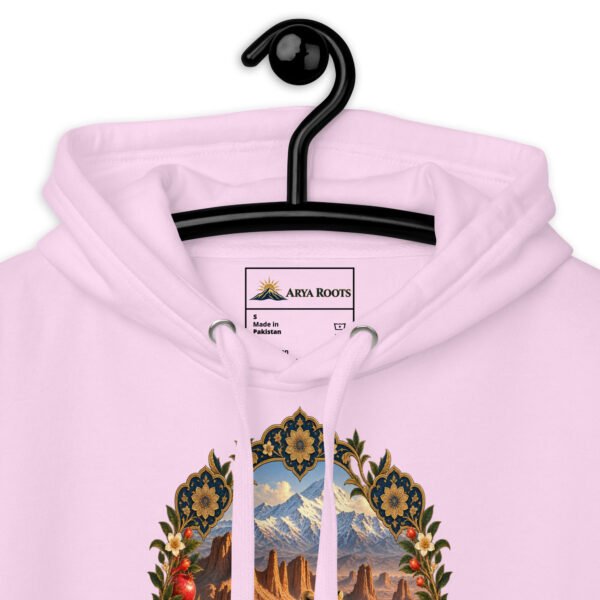 Iranian Cheetah unisex hoodie with Iranian cheetah in a desert canyon design