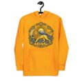Gold Lion and Sun Map of Iran unisex hoodie, front with Lion and Sun medallion design