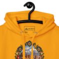 Gold Iranian Cheetah unisex hoodie with Iranian cheetah in a desert canyon design
