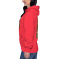 Red Persian Garden Iran unisex hoodie with ancient Persian columns before snowy mountains design