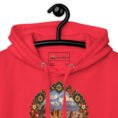 Red Iranian Cheetah unisex hoodie with Iranian cheetah in a desert canyon design