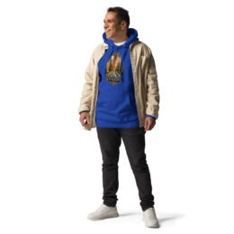 Royal Yazd unisex hoodie with Narin Castle of Meybod and a traditional dovecote design, front view