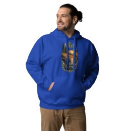 Royal Isfahan unisex hoodie with Naqsh-e Jahan Square and Ali Qapu Palace design, front view