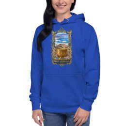Royal West Azerbaijan unisex hoodie with Lake Urmia and the ancient Hasanlu mound design, front view