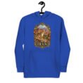 Royal Iranian Cheetah unisex hoodie with Iranian cheetah in a desert canyon design, front view