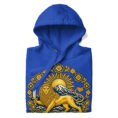 Royal Lion and Sun Damavand unisex hoodie, front with golden Lion and Sun with Mount Damavand design