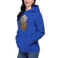 Royal Persian Garden Iran unisex hoodie with ancient Persian columns before snowy mountains design, front view