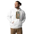 White Tomb of Cyrus Iran unisex hoodie with panorama of Iran’s mountains, lakes, deserts and sea design, front view
