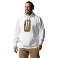 White Tomb of Cyrus Iran unisex hoodie with panorama of Iran’s mountains, lakes, deserts and sea design, front view