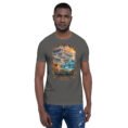 Asphalt Sistan and Baluchestan unisex t-shirt, front view with Shahr-e Sukhteh, the Burnt City design