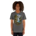 Asphalt Lorestan unisex t-shirt, front view with Falak-ol-Aflak Castle in Khorramabad design