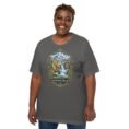 Asphalt Chaharmahal and Bakhtiari unisex t-shirt, front view with Zard-Kuh and the Koohrang waterfall design
