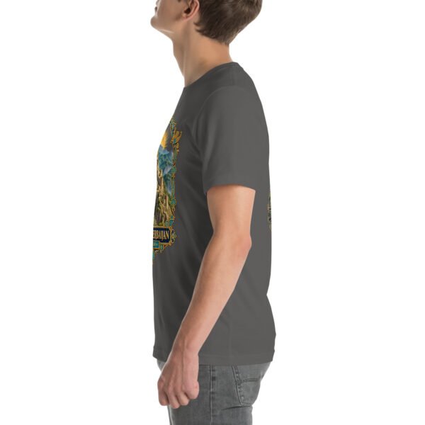 Asphalt East Azerbaijan unisex t-shirt, with Babak Castle and the Arasbaran valleys design