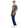 Asphalt Tehran unisex t-shirt, front view with Azadi Tower and Mount Damavand design