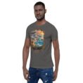 Asphalt Sistan and Baluchestan unisex t-shirt, front view with Shahr-e Sukhteh, the Burnt City design