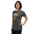 Asphalt Kohgiluyeh and Boyer-Ahmad unisex t-shirt, front view with Tang-e Balqis gorge and Mount Dena design