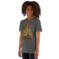 Asphalt Khuzestan unisex t-shirt, front view with ancient Susa design