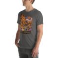 Asphalt South Khorasan unisex t-shirt, front view with historic citadel of Birjand design
