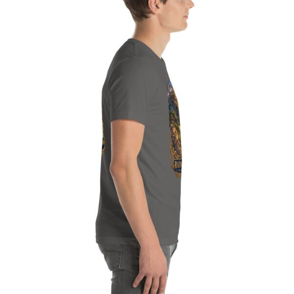 Asphalt Khorasan Razavi unisex t-shirt, with Tomb of Ferdowsi in ancient Tus design