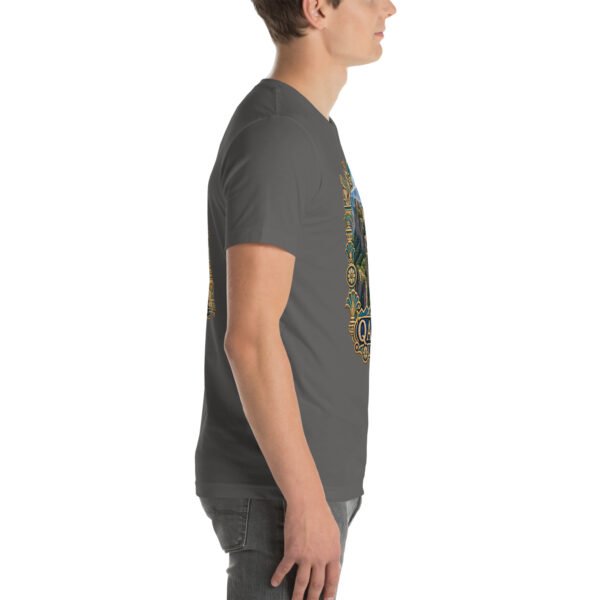 Asphalt Qazvin unisex t-shirt, with Alamut Castle on its rocky Alborz cliff design
