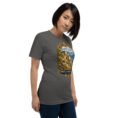 Asphalt Kohgiluyeh and Boyer-Ahmad unisex t-shirt, front view with Tang-e Balqis gorge and Mount Dena design