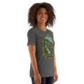 Asphalt Gilan unisex t-shirt, front view with Rudkhan Castle in the Hyrcanian forest design