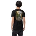 Black Semnan unisex t-shirt, back view with Abr Forest and the eastern Alborz design