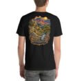 Black North Khorasan unisex t-shirt, back view with Aladagh mountains and the forests of Golestan National Park design
