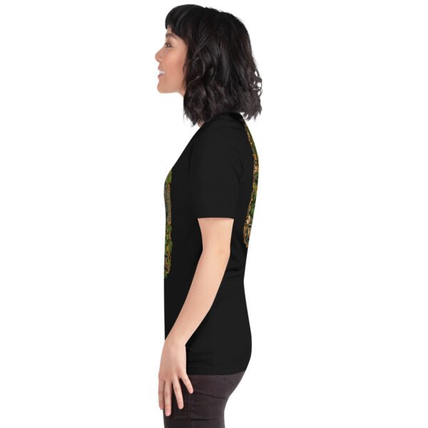Black Mazandaran unisex t-shirt, with terraced springs of Badab-e Surt in the Hyrcanian forest design
