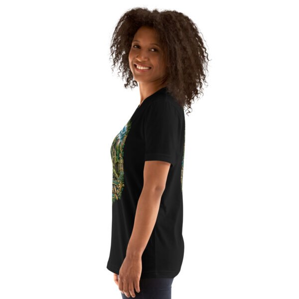 Black Gilan unisex t-shirt, with Rudkhan Castle in the Hyrcanian forest design