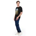 Black Tehran unisex t-shirt, front view with Azadi Tower and Mount Damavand design